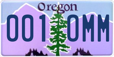 OR license plate 001OMM