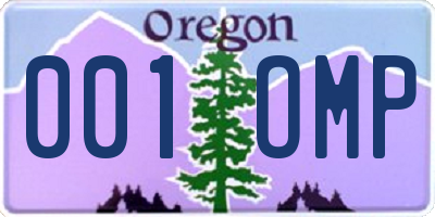 OR license plate 001OMP