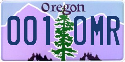 OR license plate 001OMR