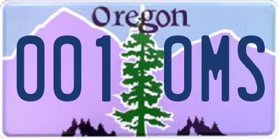 OR license plate 001OMS