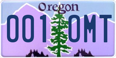 OR license plate 001OMT