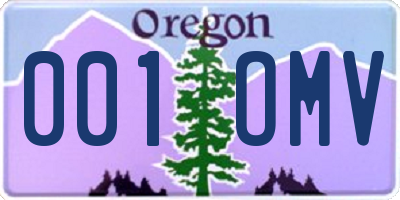 OR license plate 001OMV