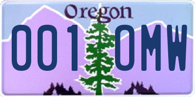 OR license plate 001OMW