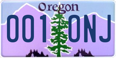 OR license plate 001ONJ