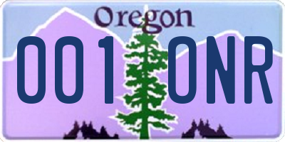 OR license plate 001ONR