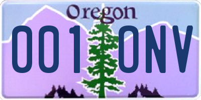 OR license plate 001ONV