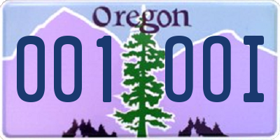 OR license plate 001OOI