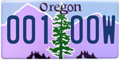 OR license plate 001OOW