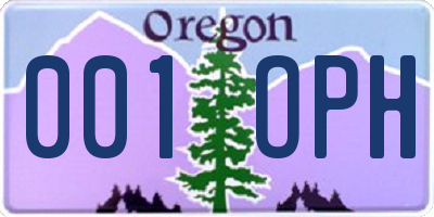 OR license plate 001OPH