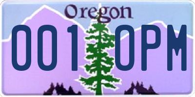 OR license plate 001OPM