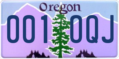 OR license plate 001OQJ