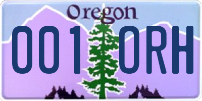 OR license plate 001ORH