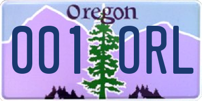 OR license plate 001ORL