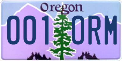 OR license plate 001ORM