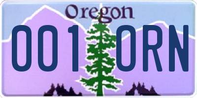 OR license plate 001ORN