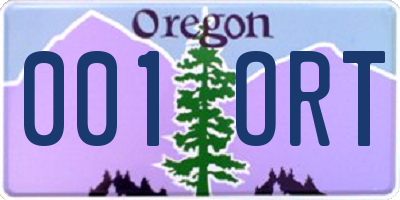 OR license plate 001ORT