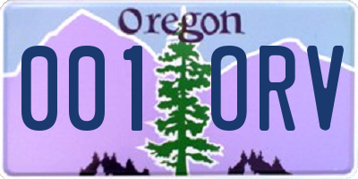 OR license plate 001ORV