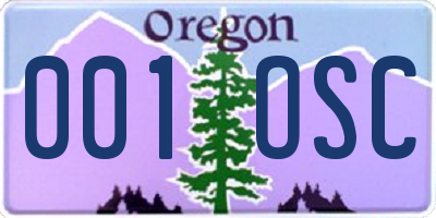 OR license plate 001OSC