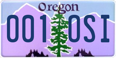 OR license plate 001OSI