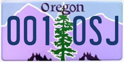 OR license plate 001OSJ