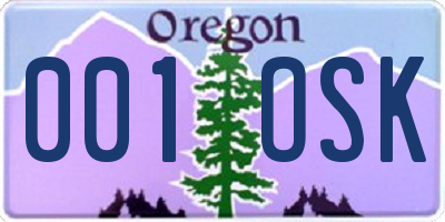 OR license plate 001OSK