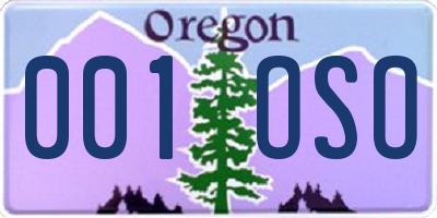 OR license plate 001OSO