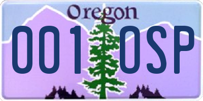 OR license plate 001OSP