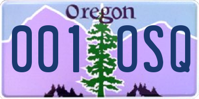 OR license plate 001OSQ