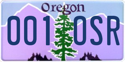 OR license plate 001OSR