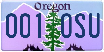 OR license plate 001OSU