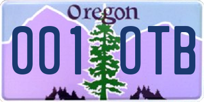 OR license plate 001OTB