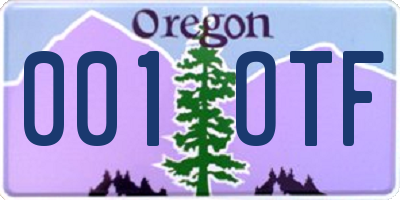 OR license plate 001OTF