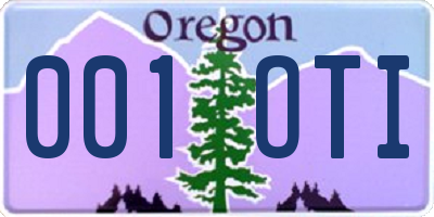 OR license plate 001OTI