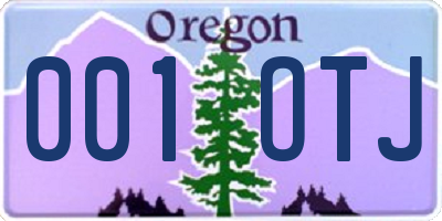 OR license plate 001OTJ