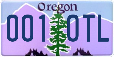 OR license plate 001OTL