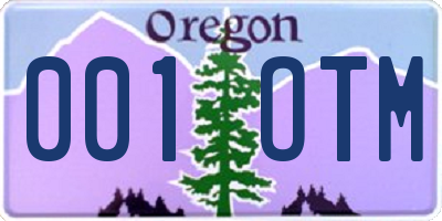 OR license plate 001OTM