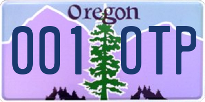 OR license plate 001OTP