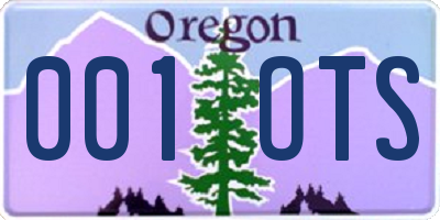 OR license plate 001OTS