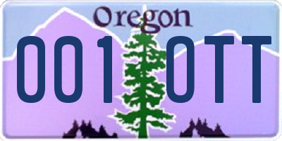 OR license plate 001OTT