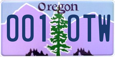 OR license plate 001OTW