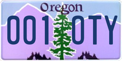 OR license plate 001OTY