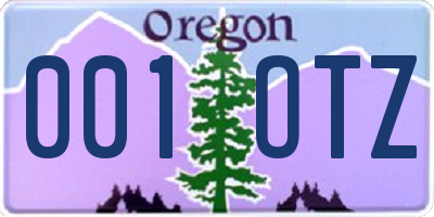 OR license plate 001OTZ