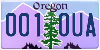 OR license plate 001OUA