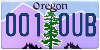 OR license plate 001OUB