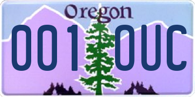 OR license plate 001OUC