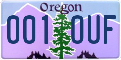 OR license plate 001OUF