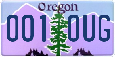 OR license plate 001OUG