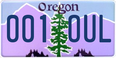 OR license plate 001OUL