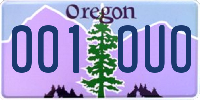 OR license plate 001OUO