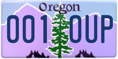 OR license plate 001OUP